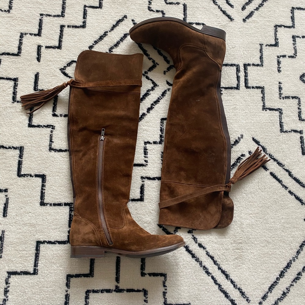 Frye/ Brown Suede Molly Over The Knee Boots